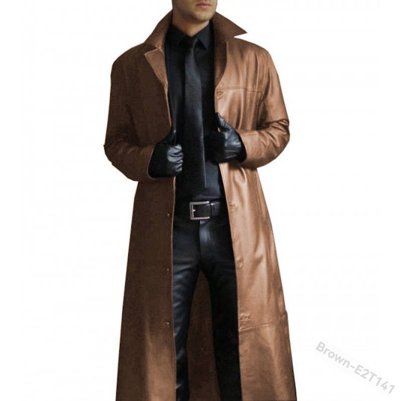 Mens Leather Coat  |  Outerwear Clothing brown