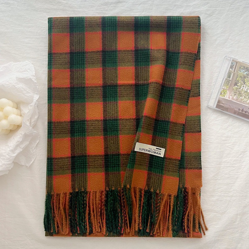 Womens Check Logo Scarf  |  Scarves Scarves brown