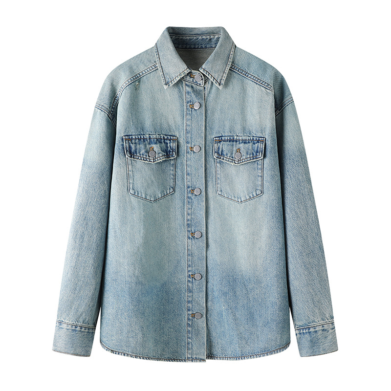 Womens Denim Shirt – Relaxed Fit  |  Shirts & Blouses Clothing Light blue