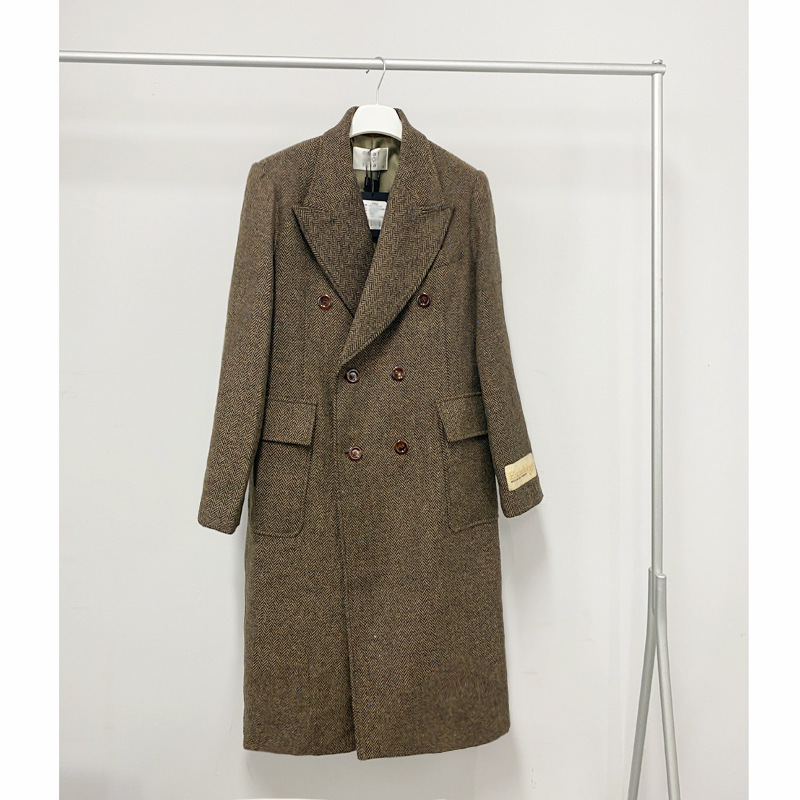 Womens Double-Breasted Wool Coat  |  Outerwear Clothing Outerwear