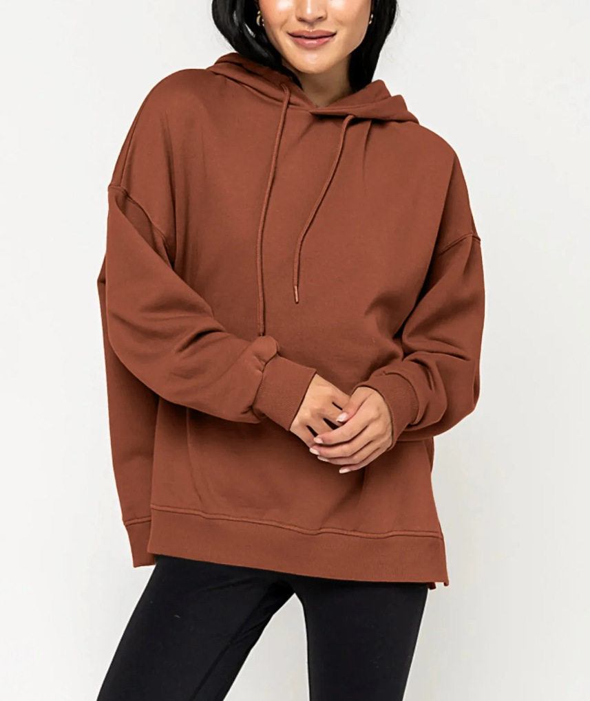 Womens Hooded Sweater Logo Patch  |  Sweatshirts Clothing Chocolate brown