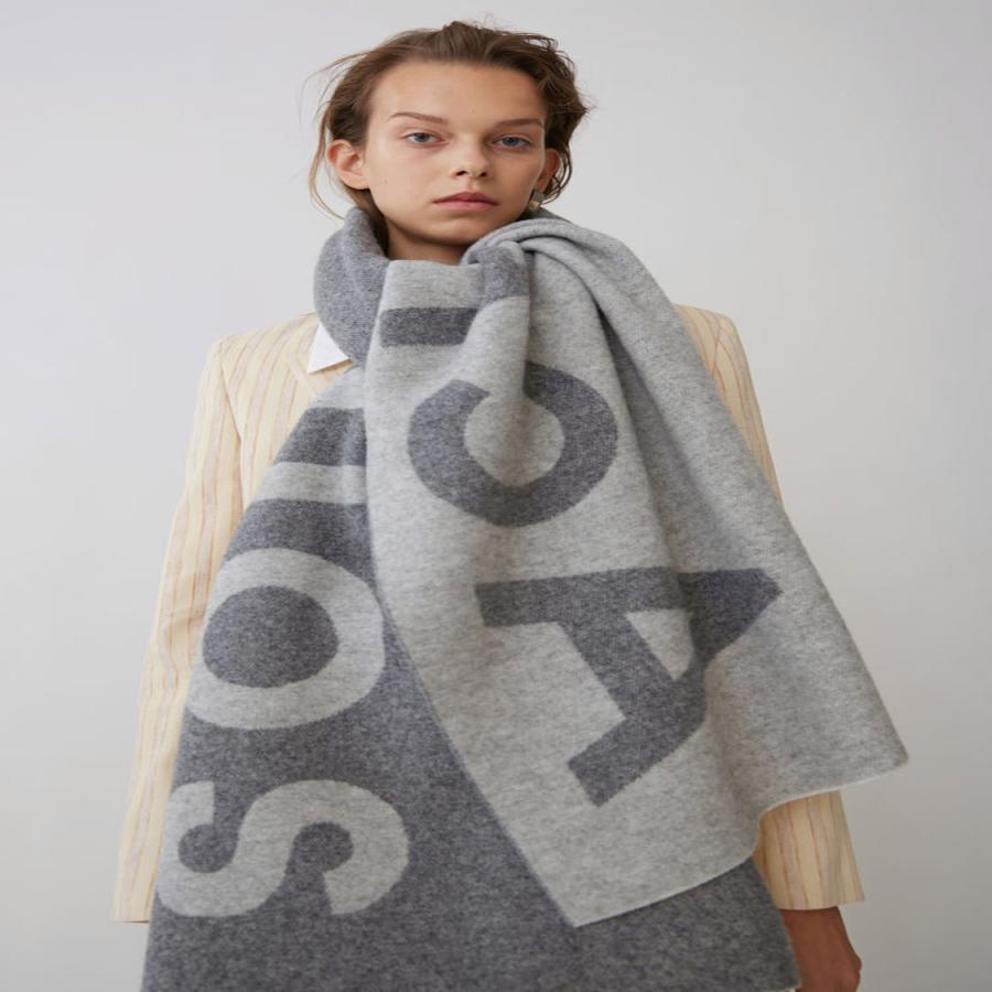 Womens Logo Jacquard Scarf  |  Scarves Scarves grey