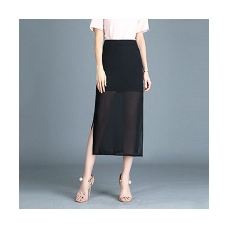 Womens Mesh Skirt Runway Show  |  Skirts Clothing Anthracite grey