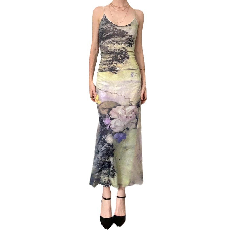 Womens Printed Strap Dress  |  Dresses Clothing Dresses