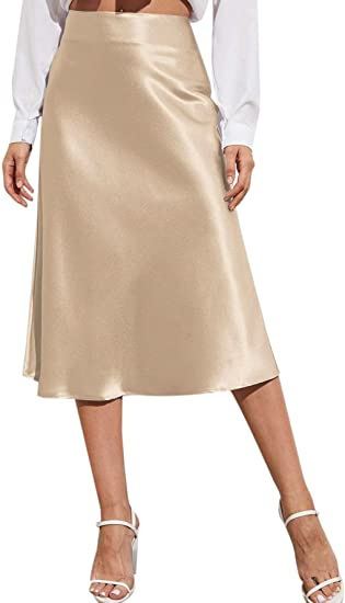 Womens Satin Wrap Skirt  |  Skirts Clothing Shell beige