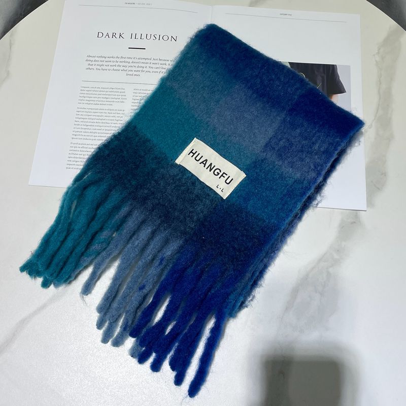 Womens Stripe Alpaca Scarf – Narrow  |  Scarves Scarves aqua