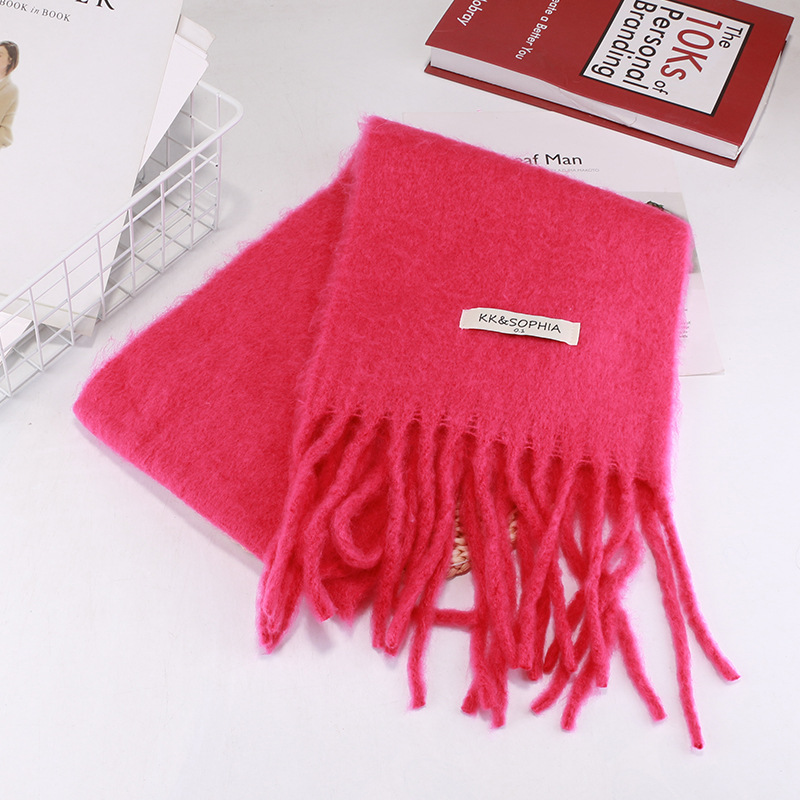 Womens Wool Mohair Scarf – Narrow  |  Scarves Scarves Pink