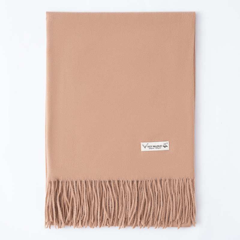 Womens Fringe Wool Scarf &Ndash; Narrow  |  Scarves Scarves Caramel brown