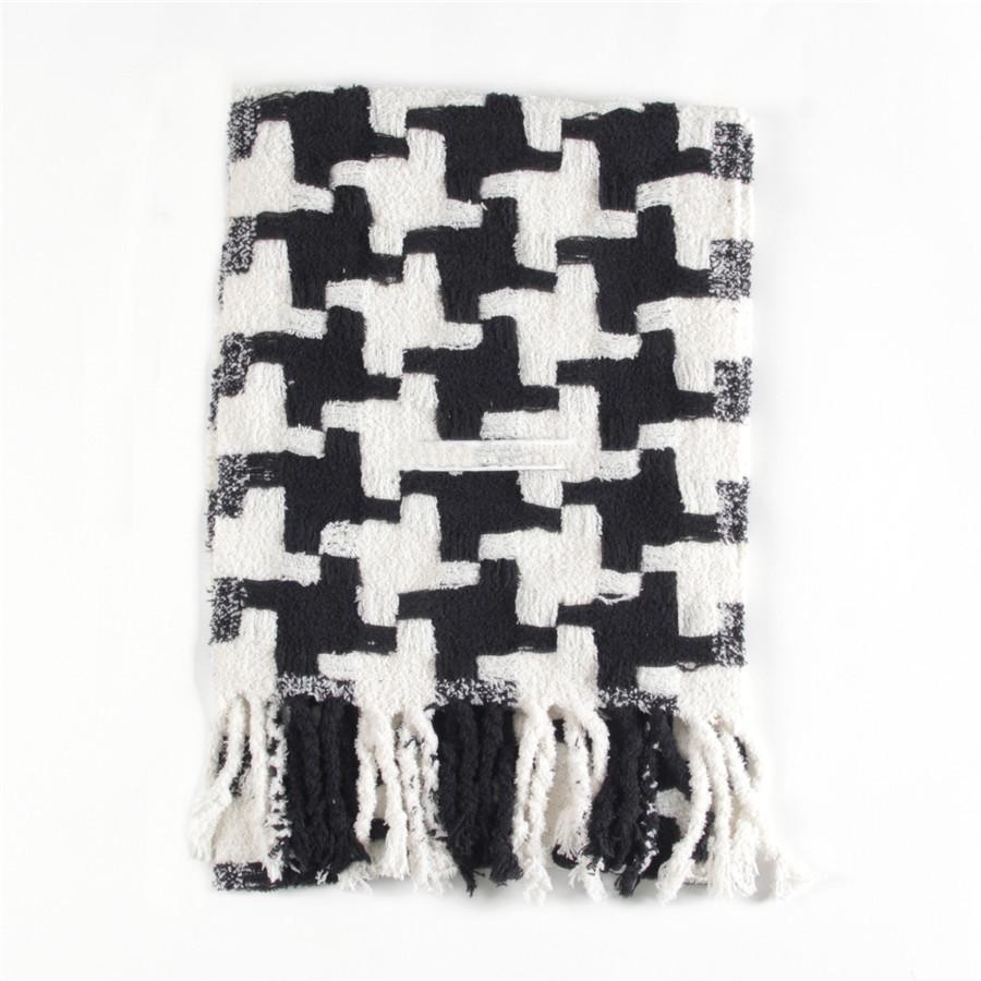 Womens Houndstooth Scarf  |  Scarves Scarves Black